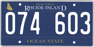 RI license plate 074603