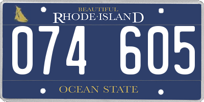 RI license plate 074605