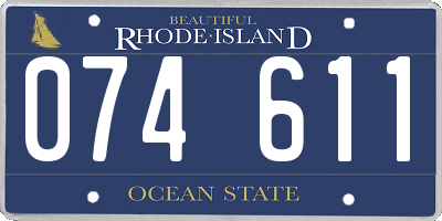 RI license plate 074611