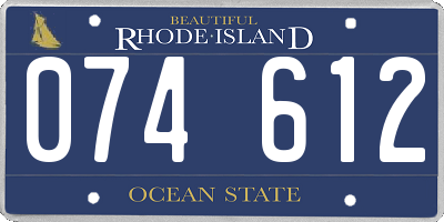RI license plate 074612