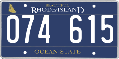 RI license plate 074615