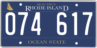 RI license plate 074617