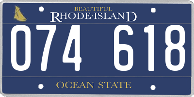 RI license plate 074618