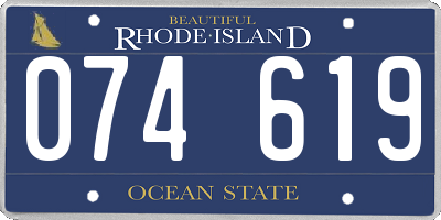 RI license plate 074619
