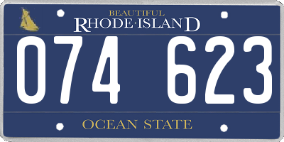 RI license plate 074623