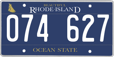 RI license plate 074627