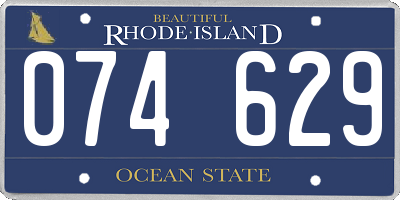 RI license plate 074629