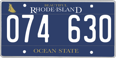RI license plate 074630
