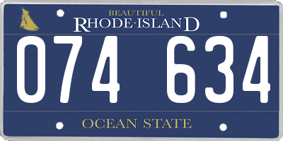 RI license plate 074634