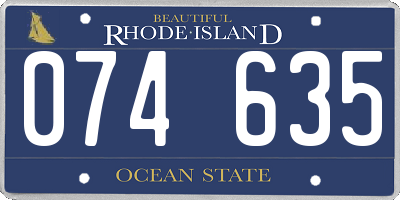 RI license plate 074635