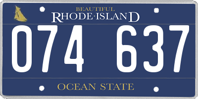 RI license plate 074637
