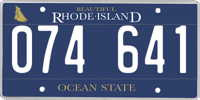 RI license plate 074641