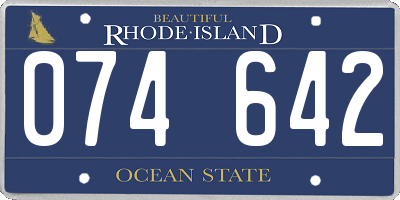 RI license plate 074642