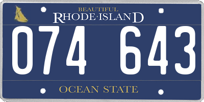 RI license plate 074643