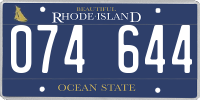 RI license plate 074644