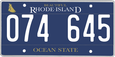 RI license plate 074645