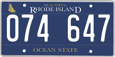 RI license plate 074647