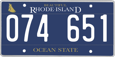 RI license plate 074651