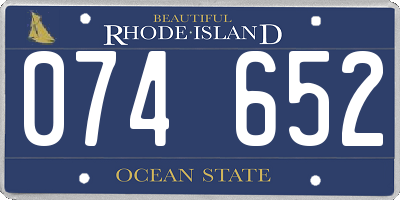 RI license plate 074652