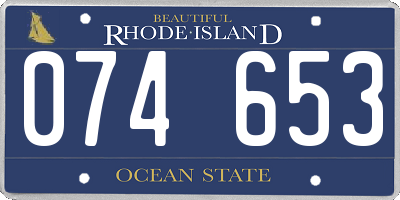 RI license plate 074653
