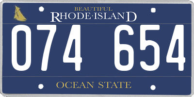 RI license plate 074654