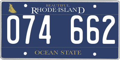 RI license plate 074662