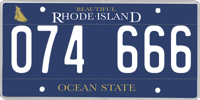 RI license plate 074666
