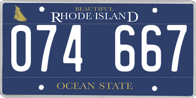 RI license plate 074667