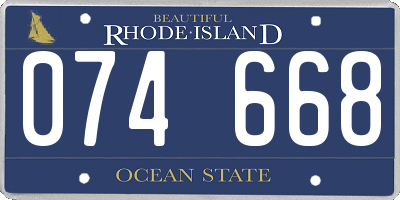 RI license plate 074668