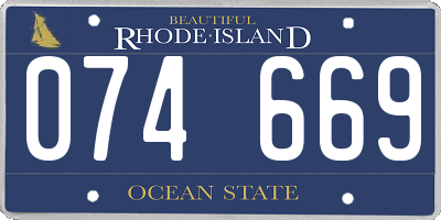 RI license plate 074669