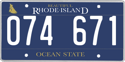 RI license plate 074671