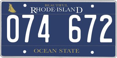 RI license plate 074672