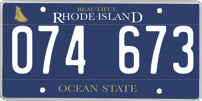 RI license plate 074673
