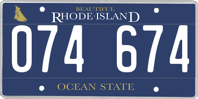 RI license plate 074674