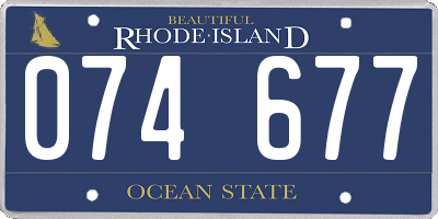 RI license plate 074677