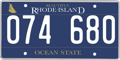 RI license plate 074680