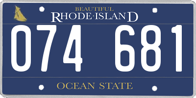 RI license plate 074681