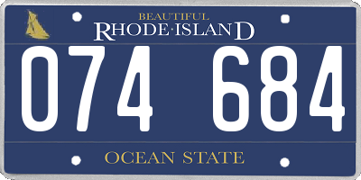 RI license plate 074684