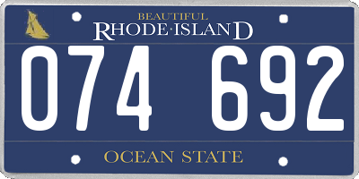 RI license plate 074692