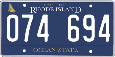 RI license plate 074694