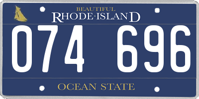 RI license plate 074696