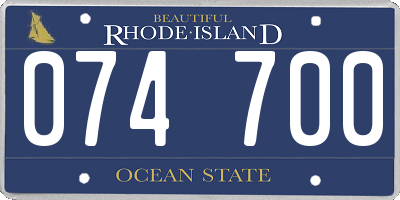 RI license plate 074700