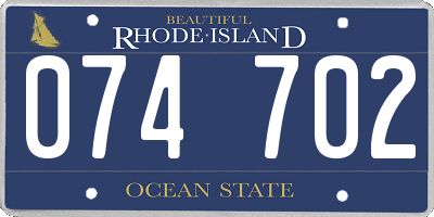 RI license plate 074702