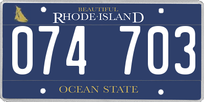 RI license plate 074703