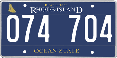 RI license plate 074704