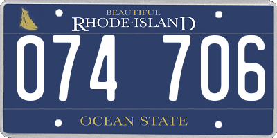 RI license plate 074706