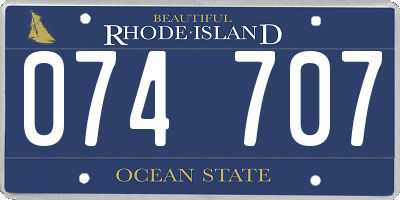 RI license plate 074707