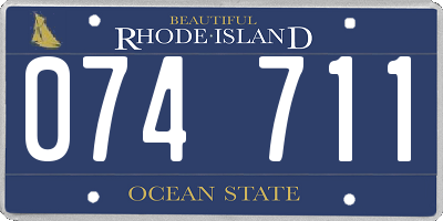 RI license plate 074711