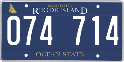 RI license plate 074714
