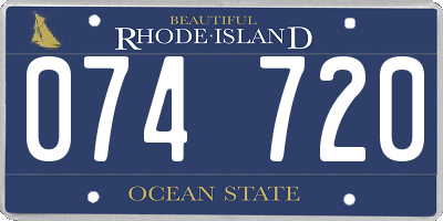 RI license plate 074720